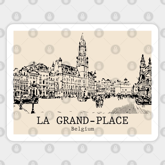 La Grand-Place - Belgium Magnet by Lakeric